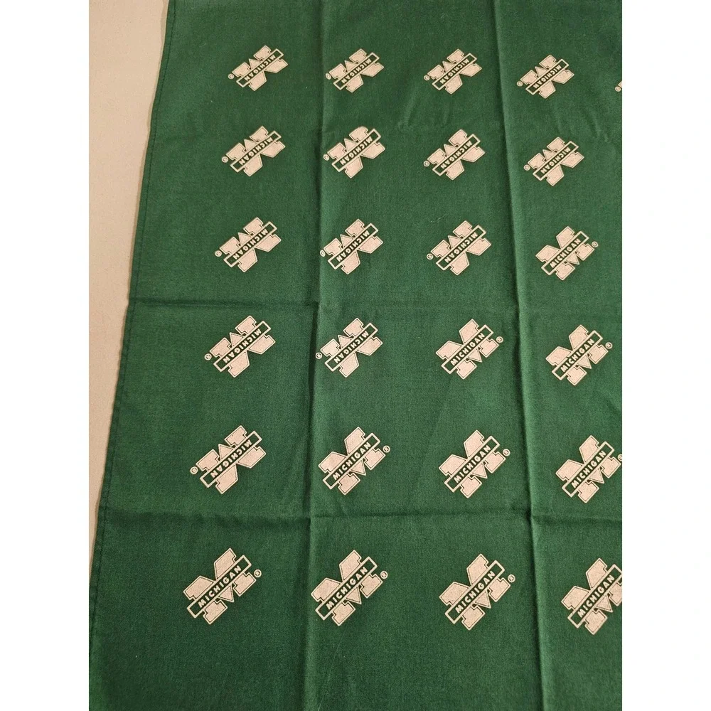 Michigan State Spartans 21x21 Bandana Green Cotton Logo Print Vintage Style